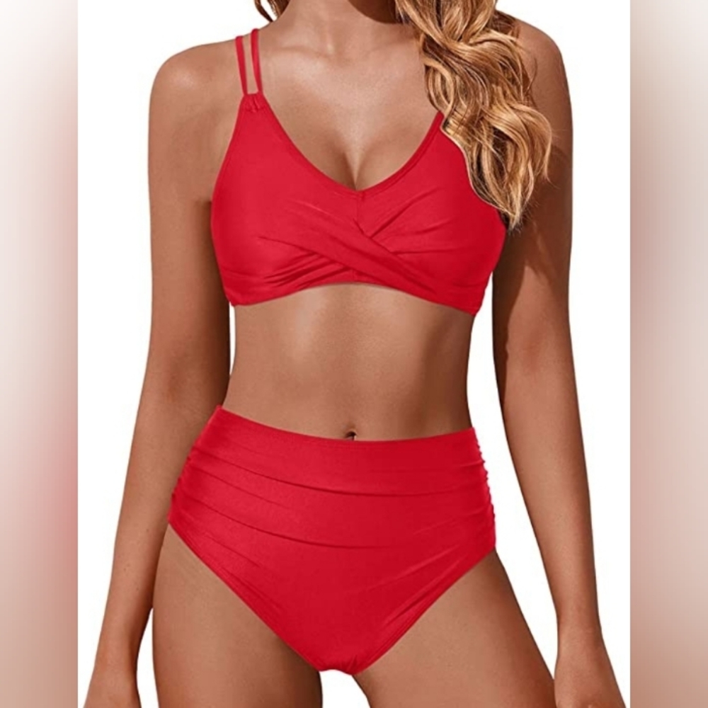 NEW Red Tummy Control Bikini from Holipick